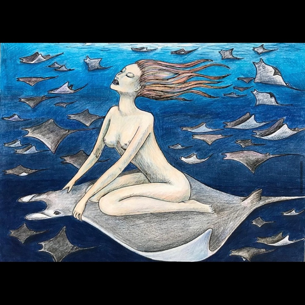 “Libertà” Original Drawing. Pencils and pen on paper.